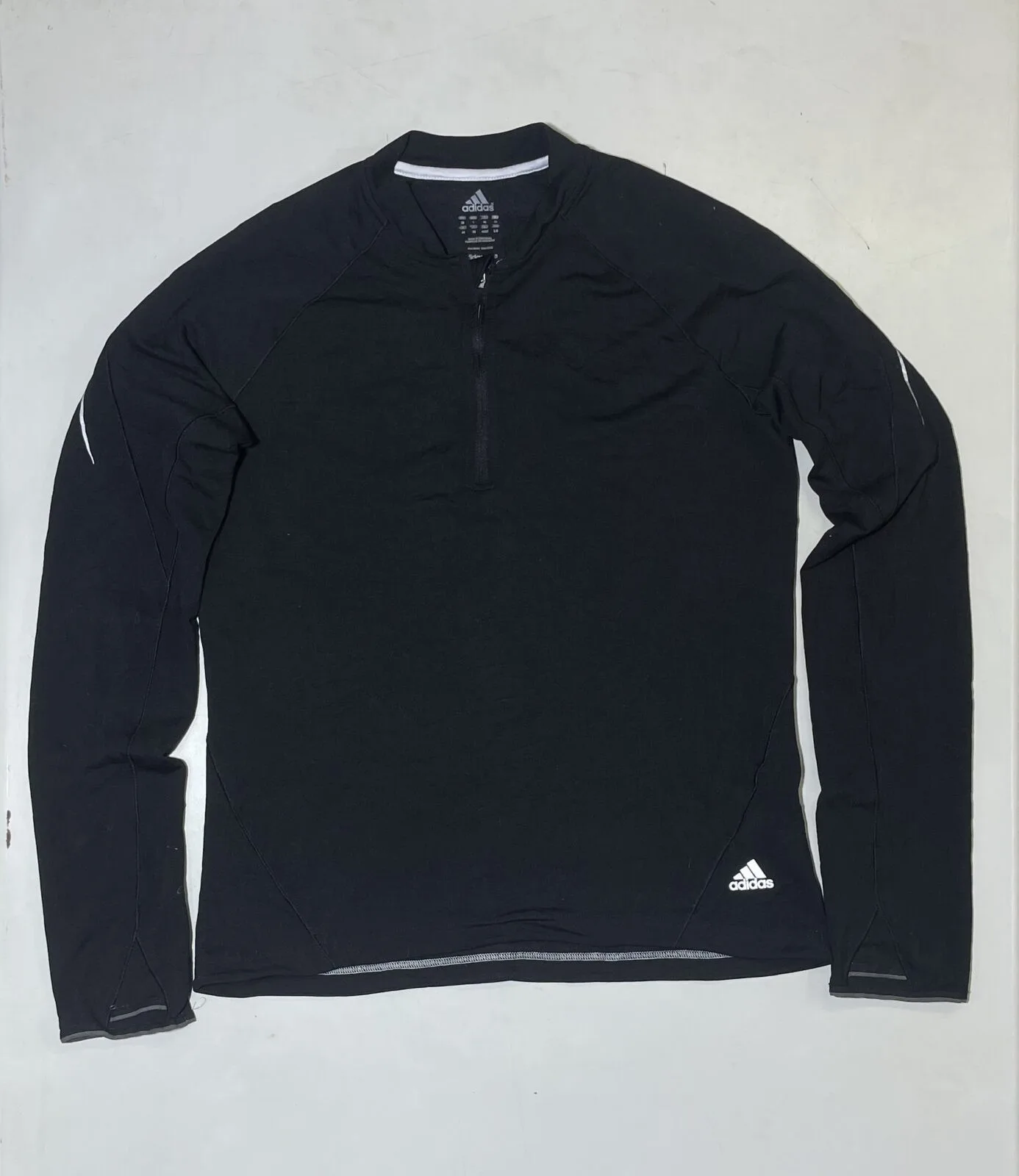 Adidas half zip up compression tshirt black size M