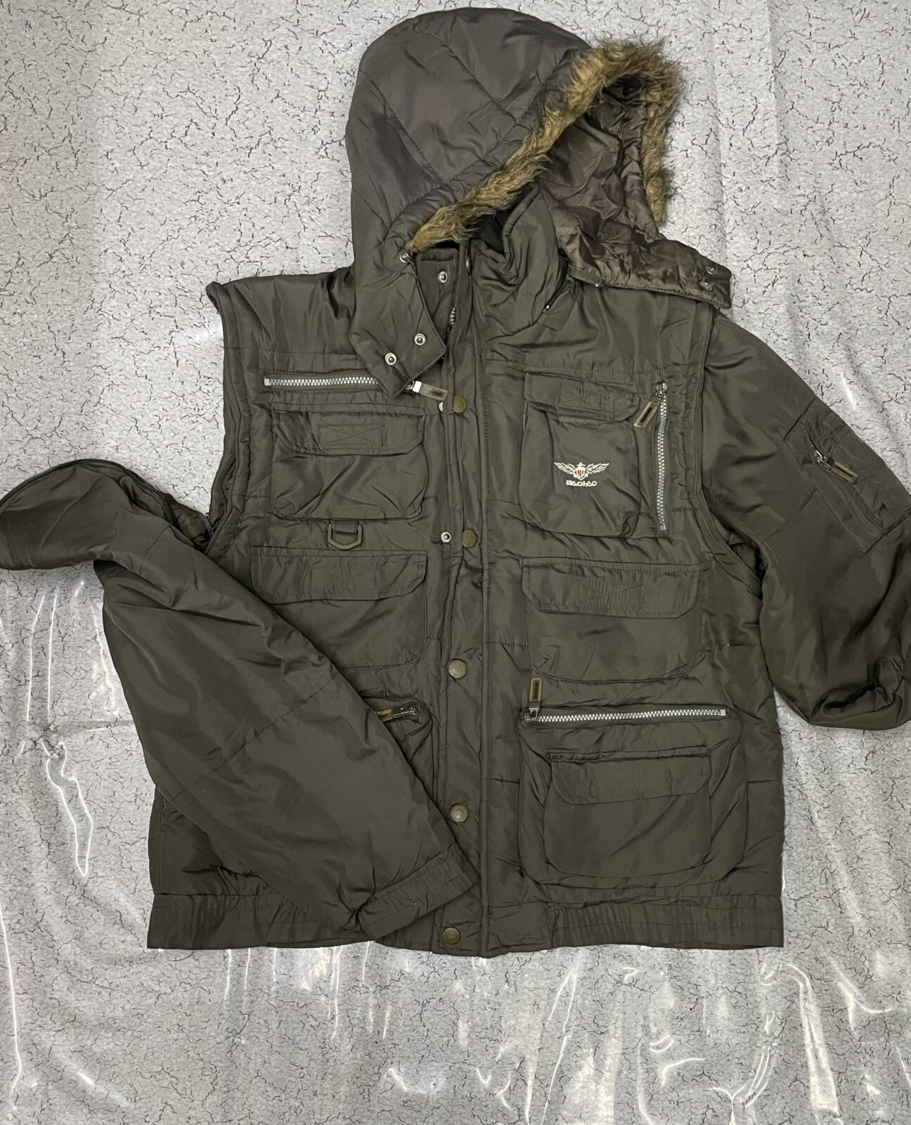 Baohao winter puffer hoodie jacket 2-1 water proof xxl