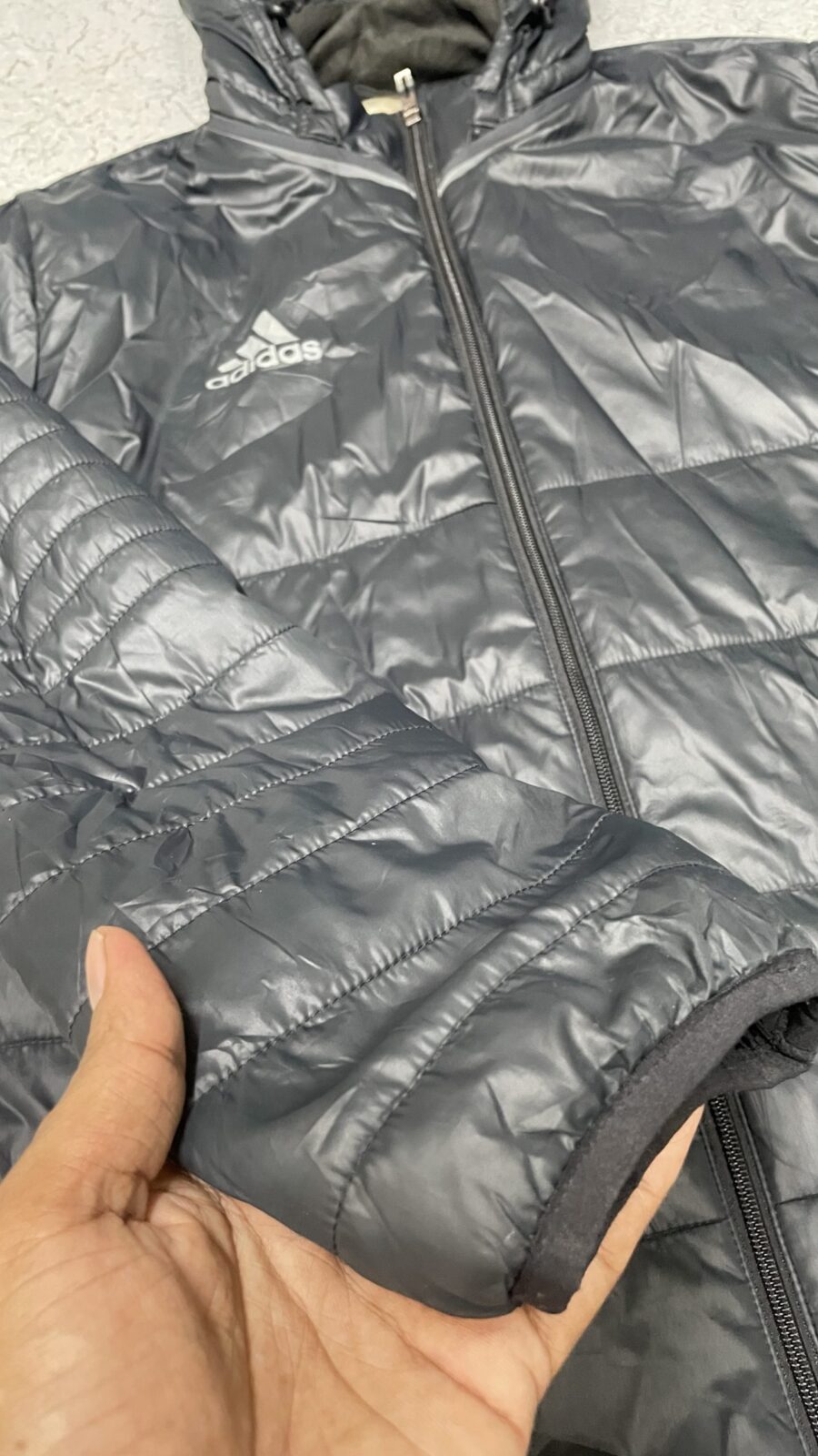 Adidas puffer primaloft hoodie winter jacket waterproof black size XL