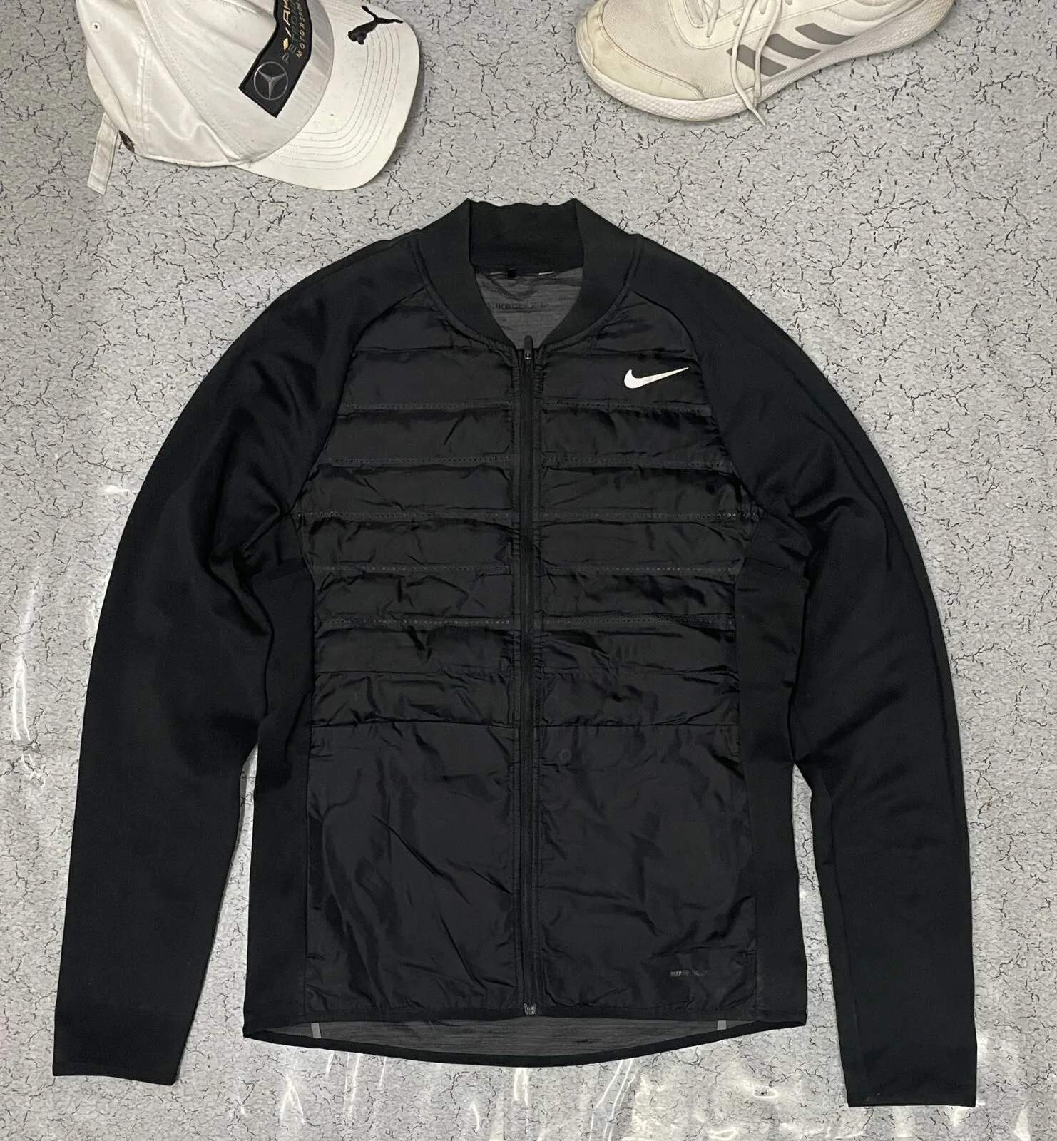 Nike Lightweight Hybrid Puffer Jacket Black – Men's Large – Good Condition