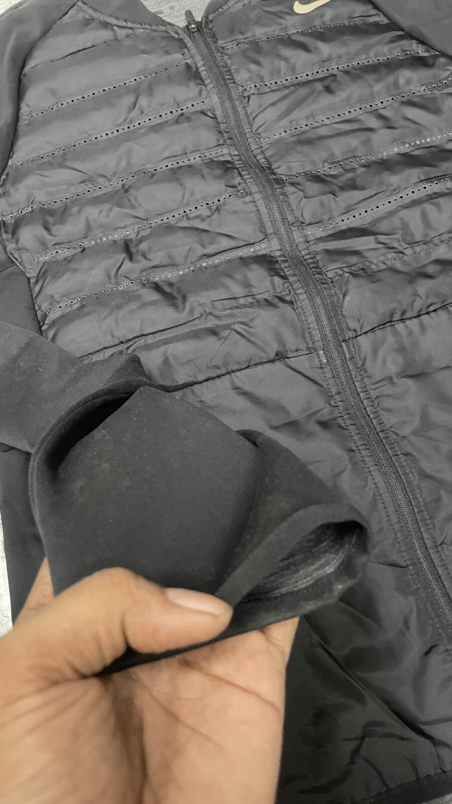 Nike Lightweight Hybrid Puffer Jacket Black – Men's Large – Good Condition