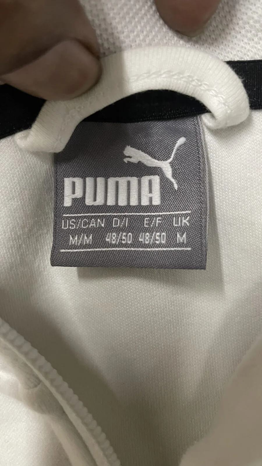 Puma Full Zip Hooded Quilted Fleece Jacket Cream White S