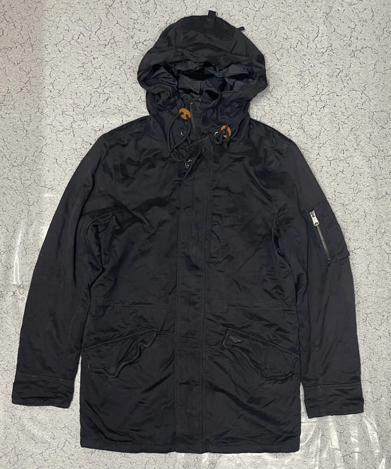 Calvin klein jeans denim parka jacket size M dark blue