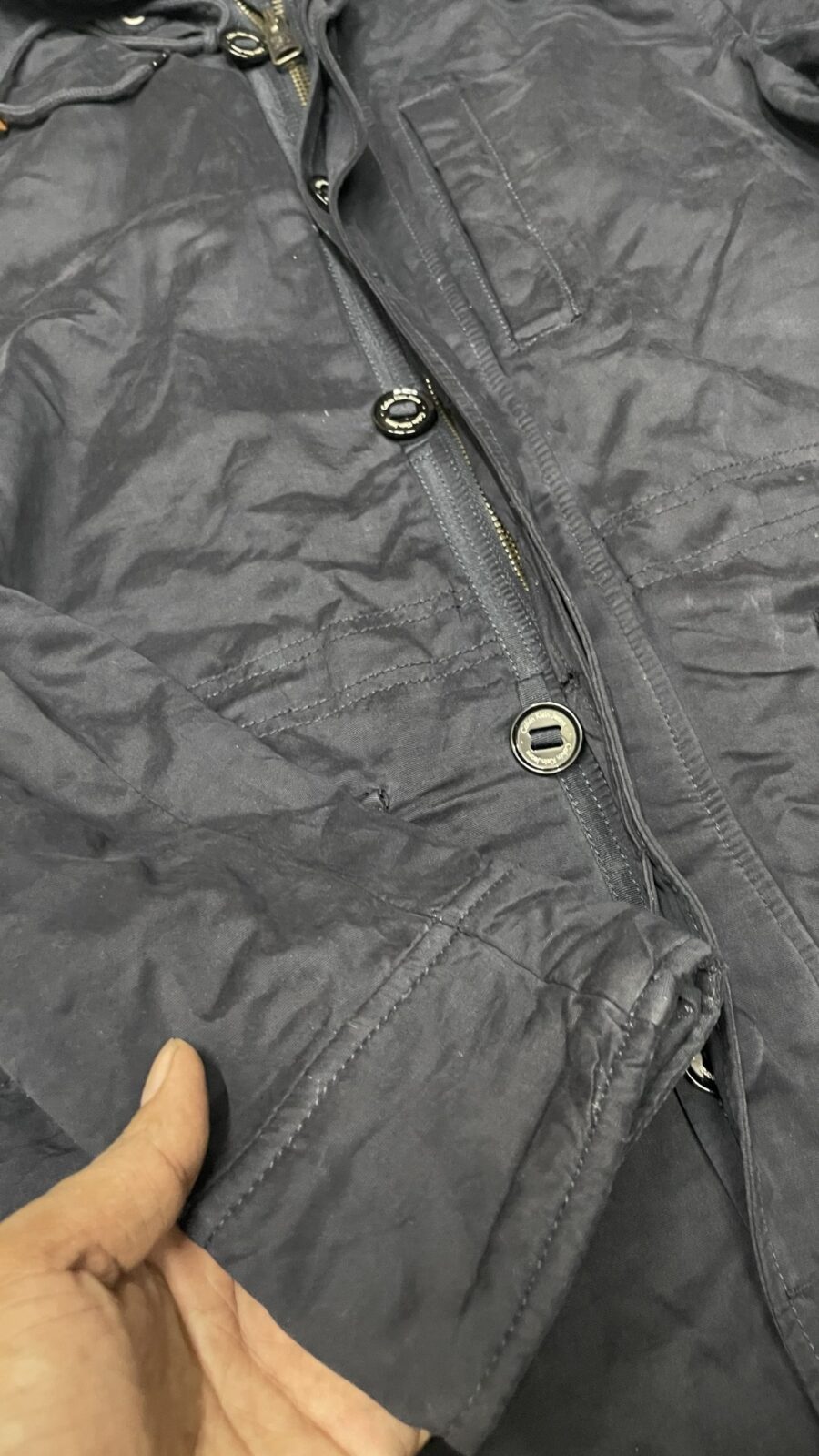 Calvin klein jeans denim parka jacket size M dark blue