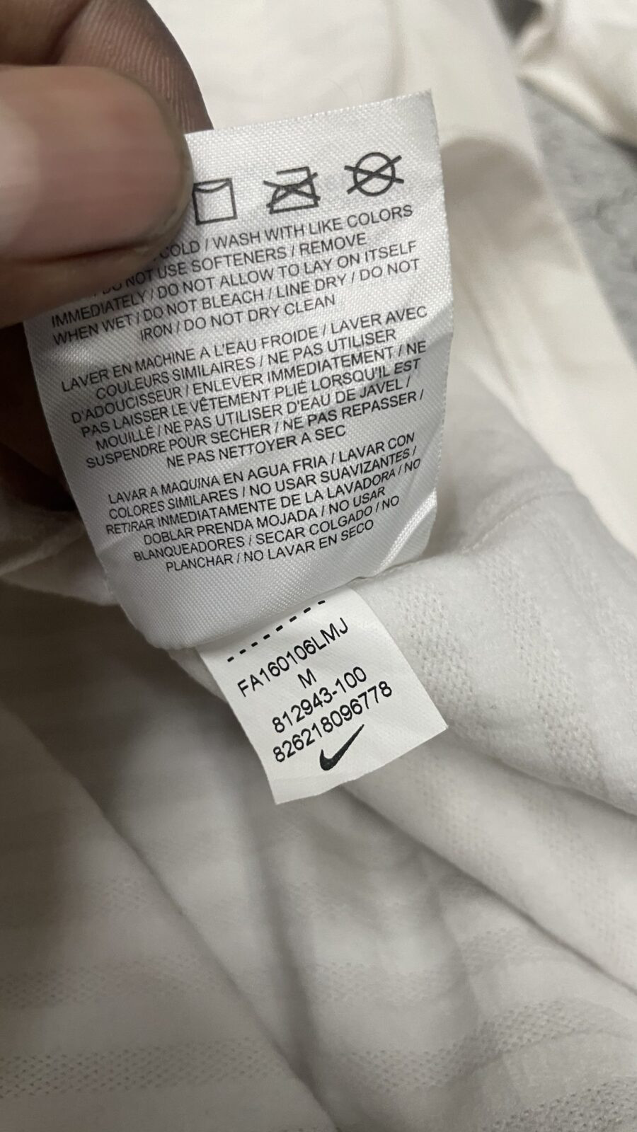 Nike Pro compression white full sleeve white size S