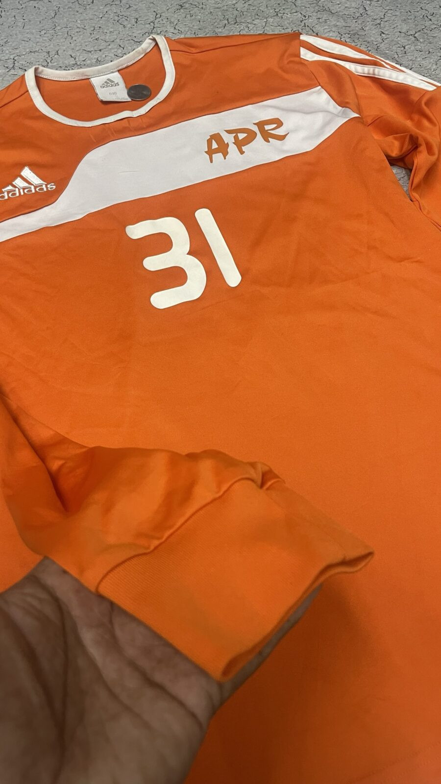 Adidas climelite full sleeve jersey orange size M