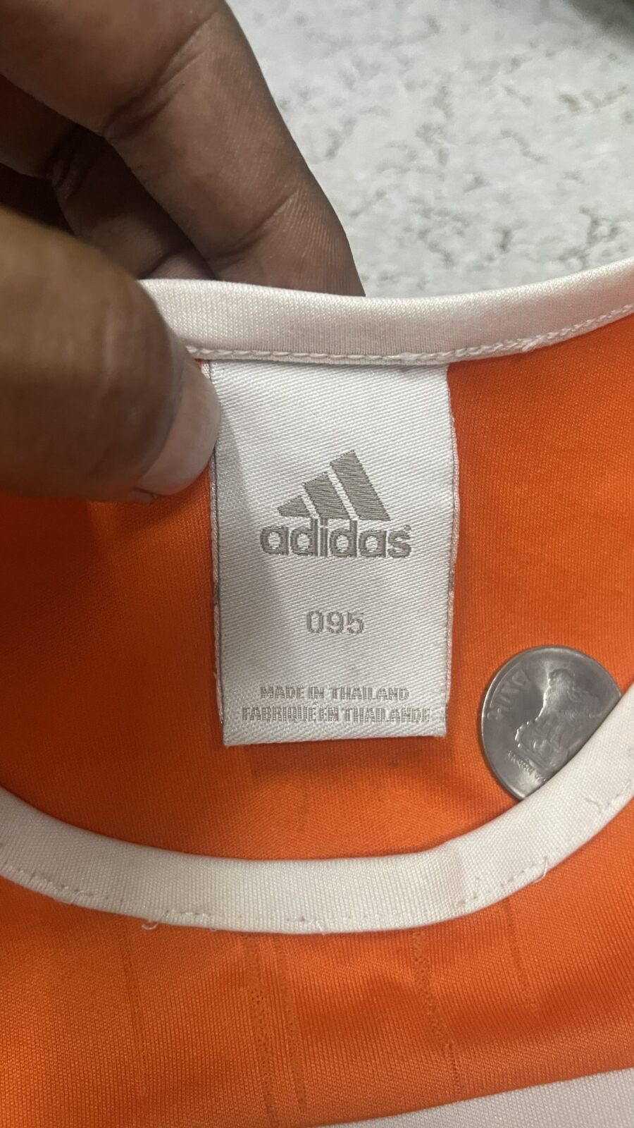 Adidas climelite full sleeve jersey orange size M