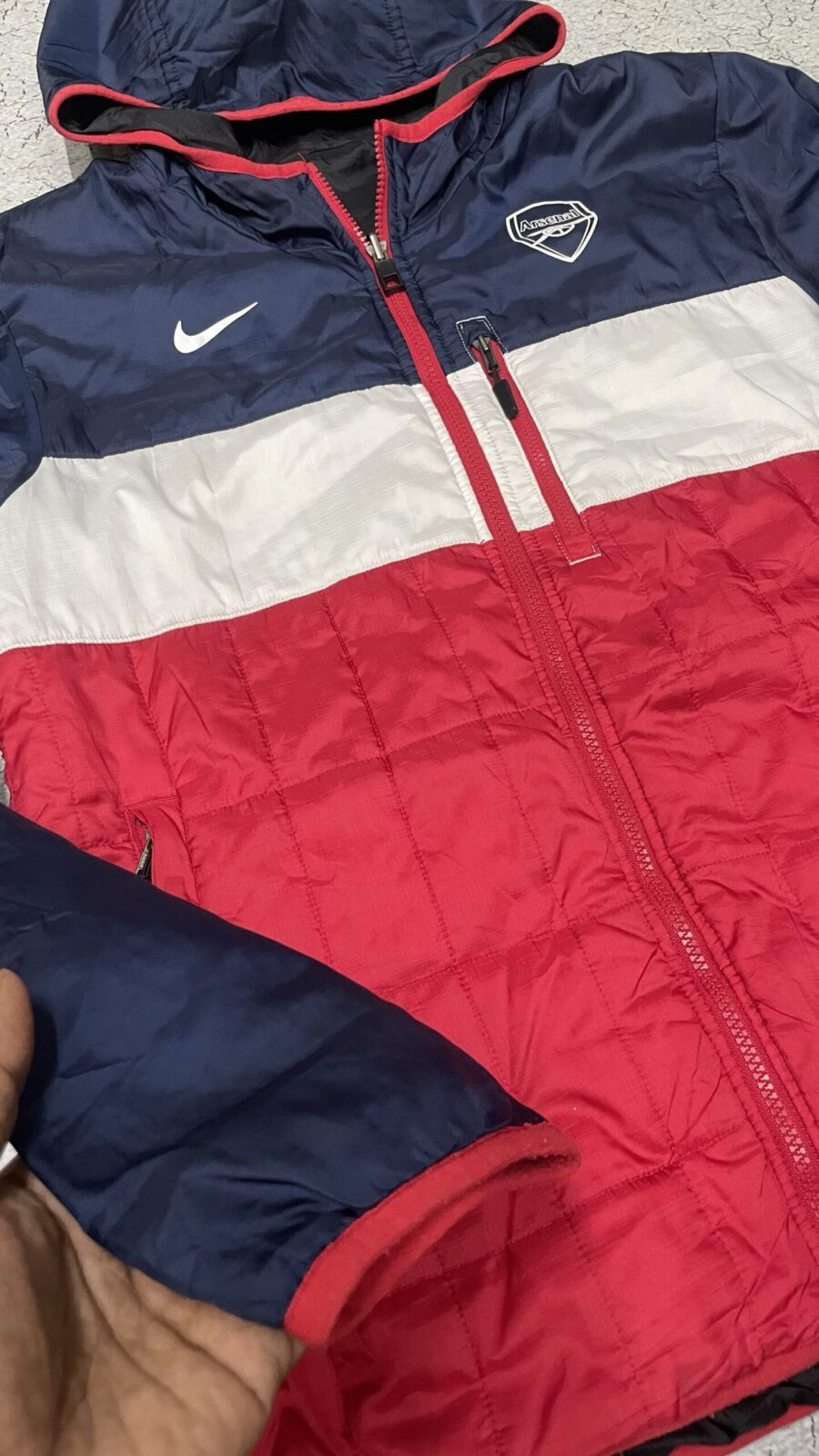 Nike Arsenal Hoodie puffer jacket size L