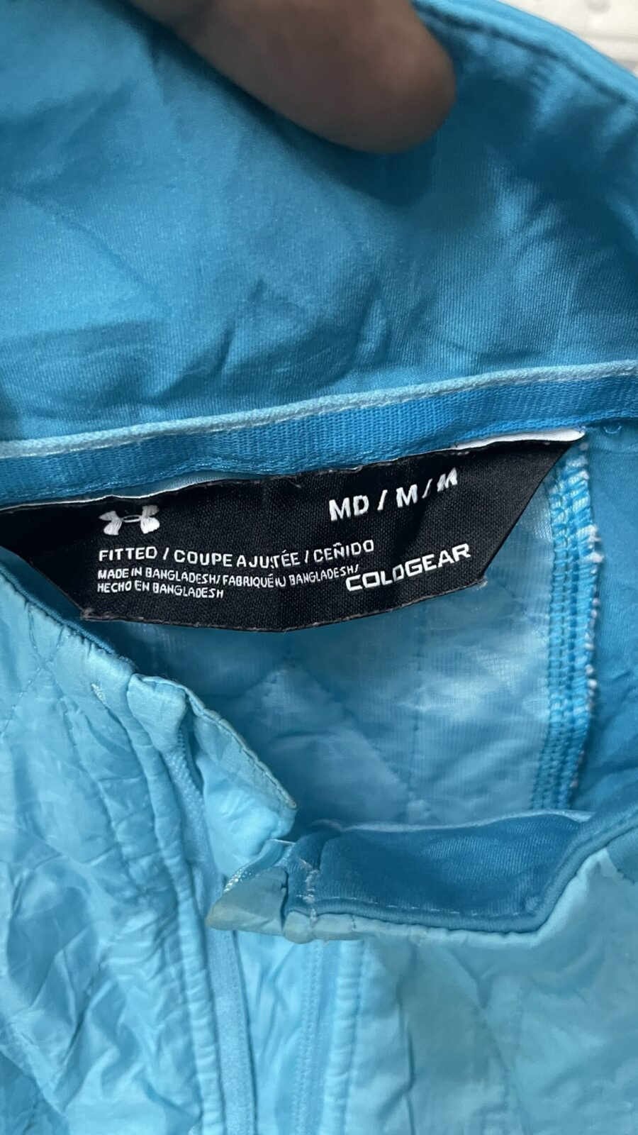 Under Armour coldgear womens track jacket sky blue size M