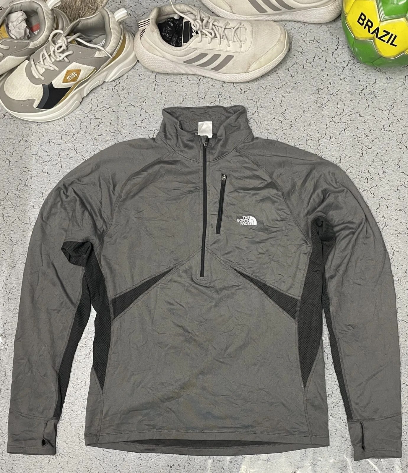 The North Face Half Zip Track Jacket Grey Size L