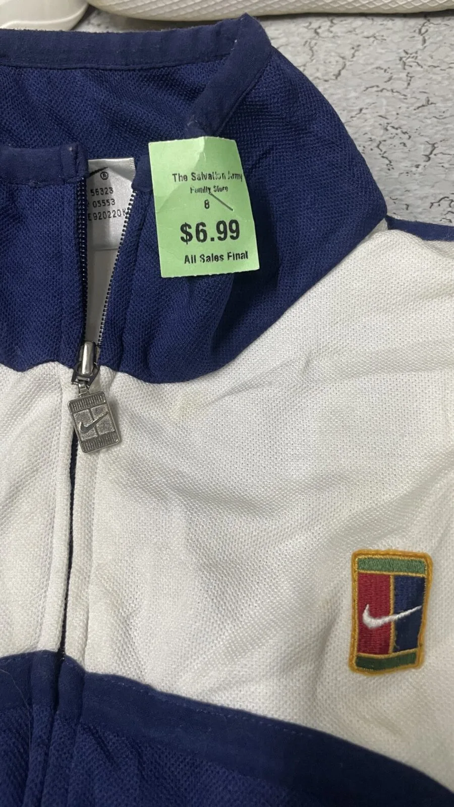NIKE VINTAGE TRACK JACKET BLUE WHITE SIZE S