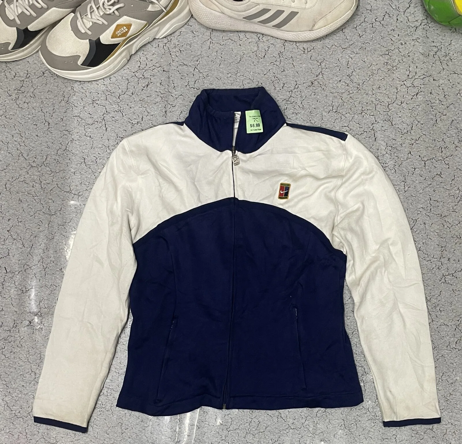 NIKE VINTAGE TRACK JACKET BLUE WHITE SIZE S