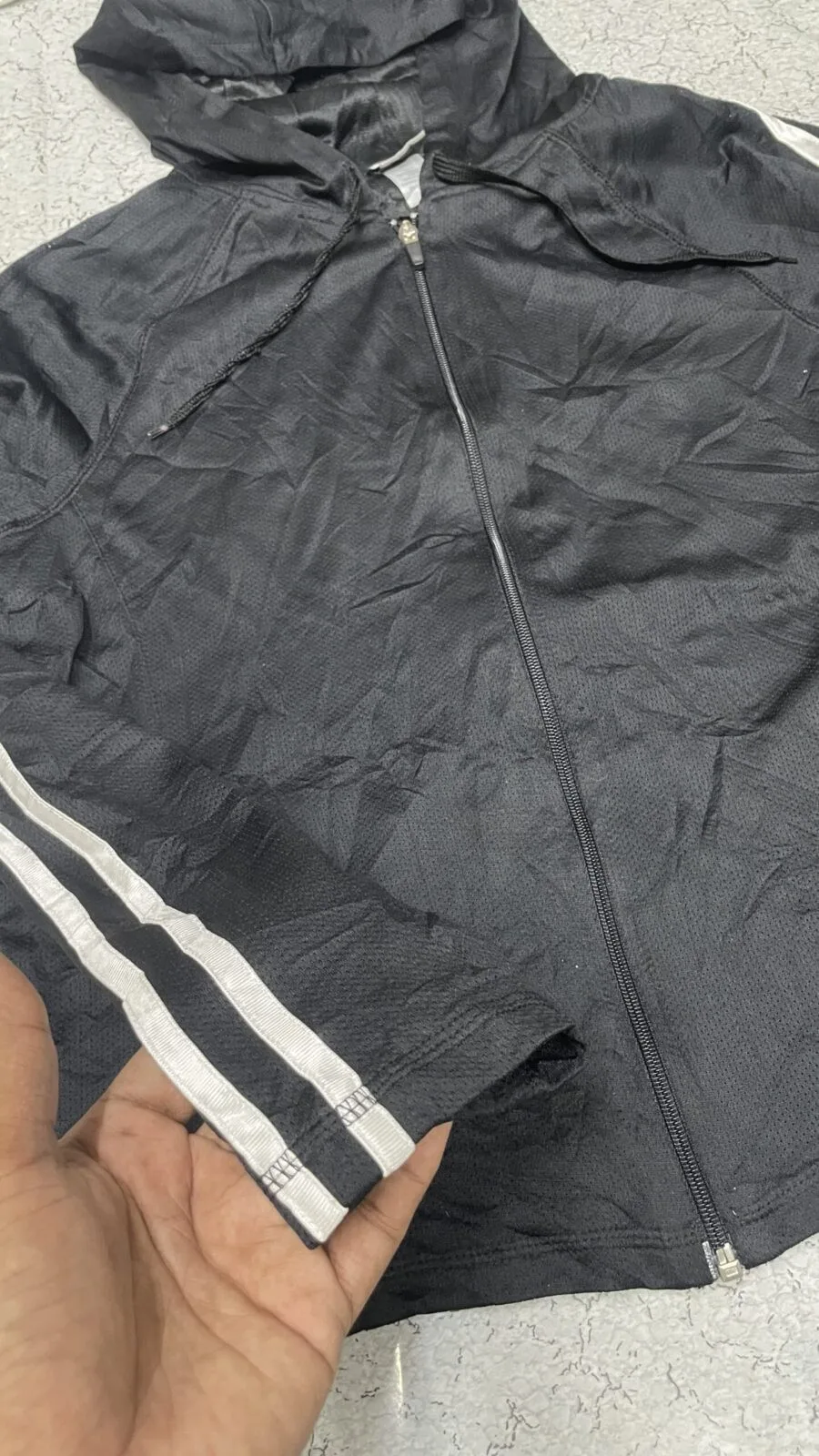 Champion hoodie track jacket for winter black size M