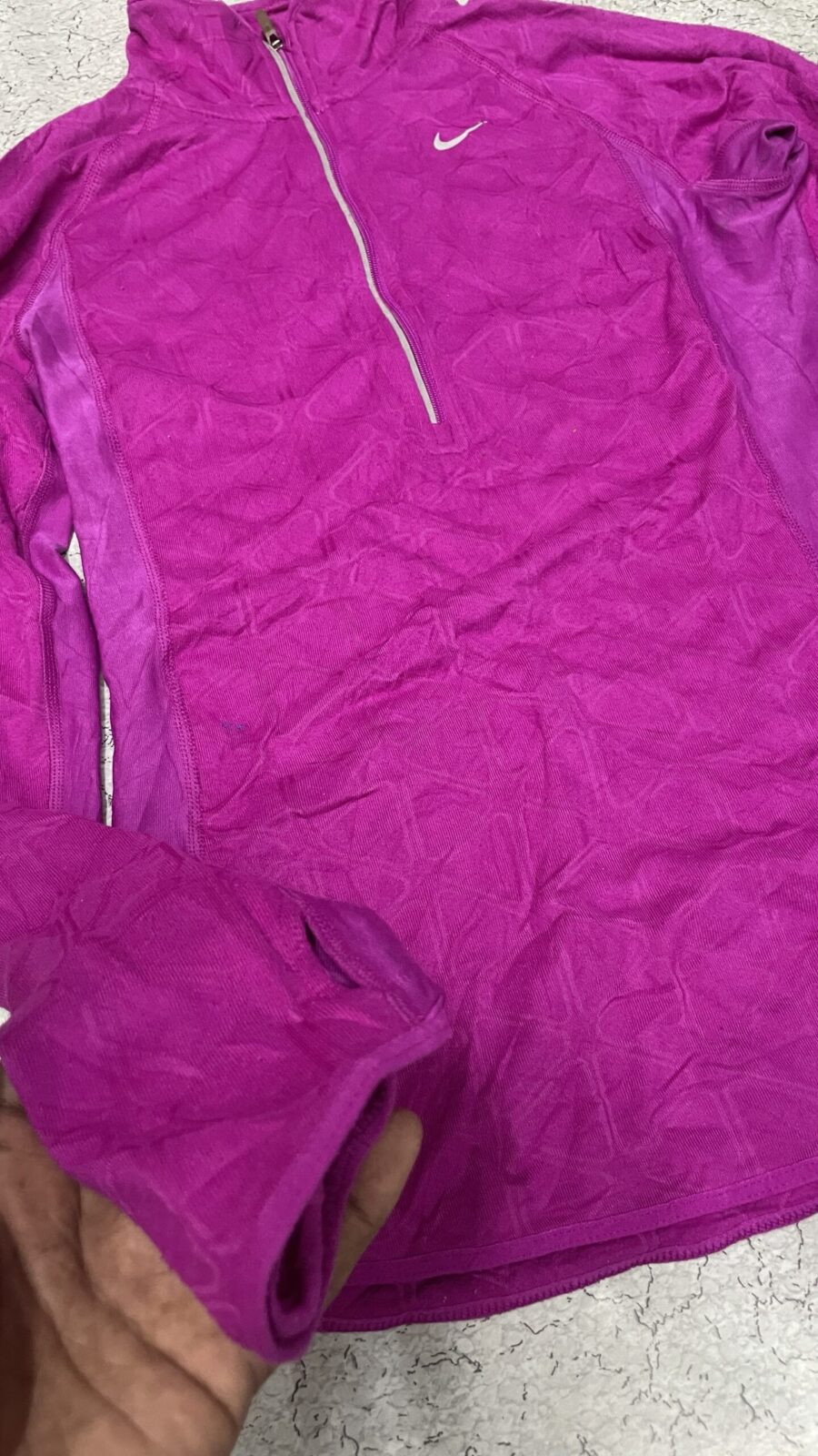 Nike dri fit body fitted track tshirt size S purple