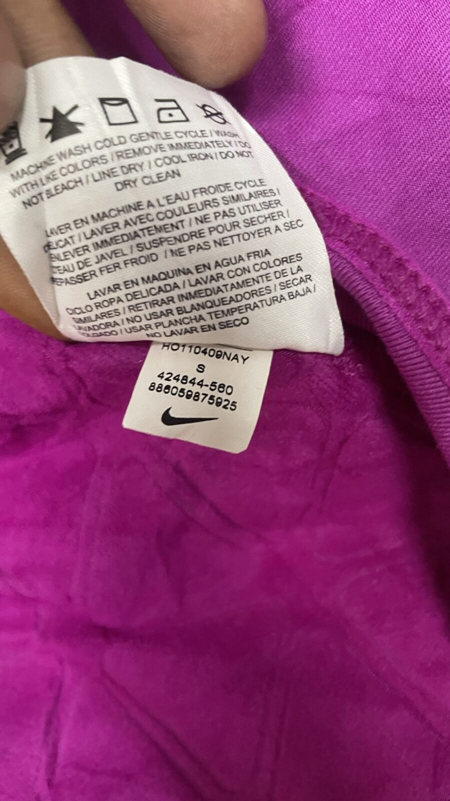 Nike dri fit body fitted track tshirt size S purple