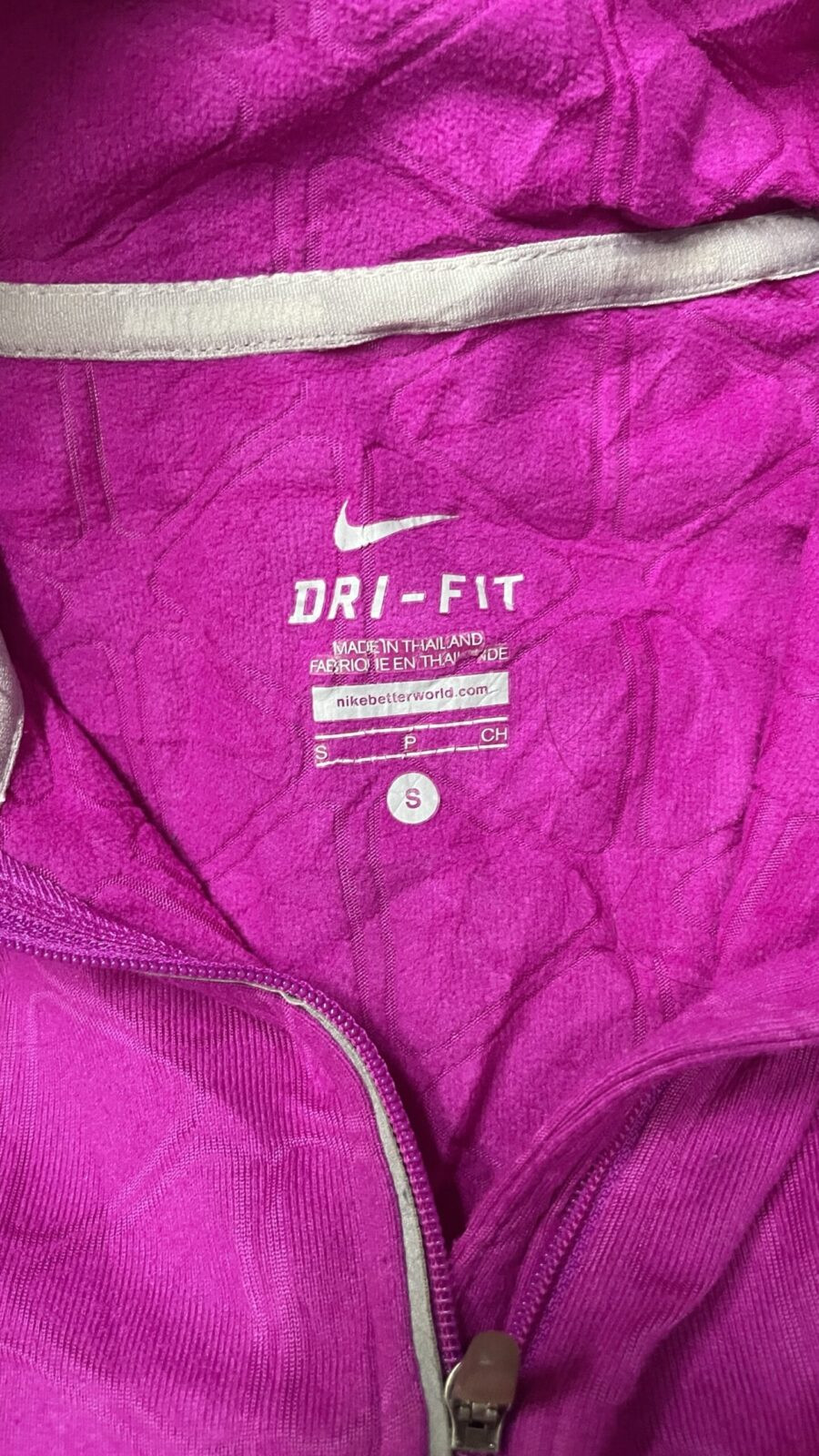 Nike dri fit body fitted track tshirt size S purple