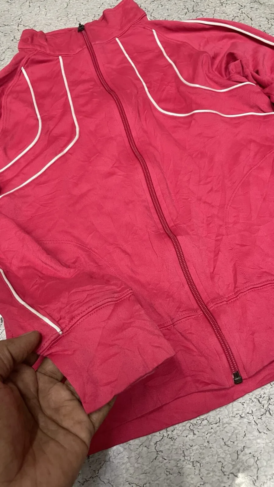 Nike body fitted Track jacket dark Pink size S