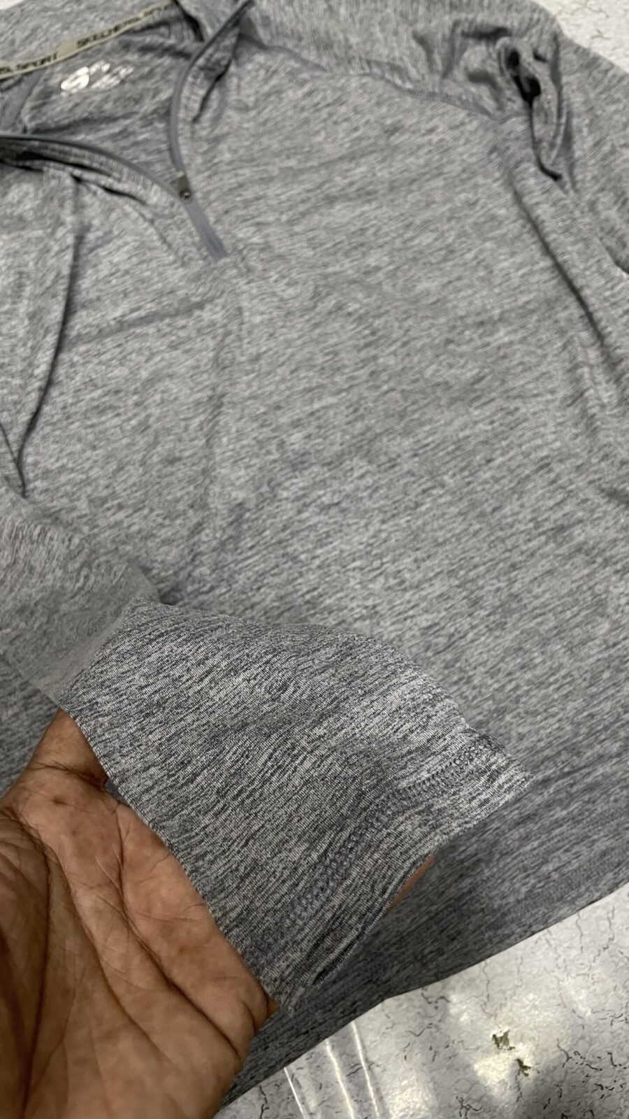 Sketchers Original half zip up body fitted Tshirt | grey | L