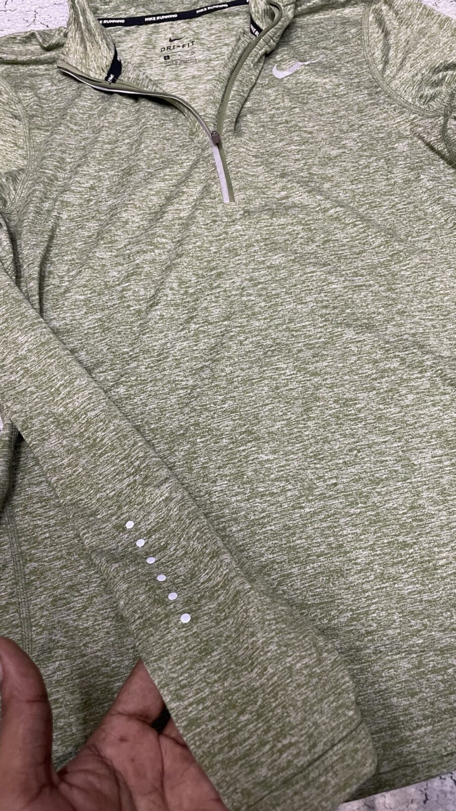 Nike Running Dri Fit Half Zip Up Women’s Long Sleeve Tshirt Green M
