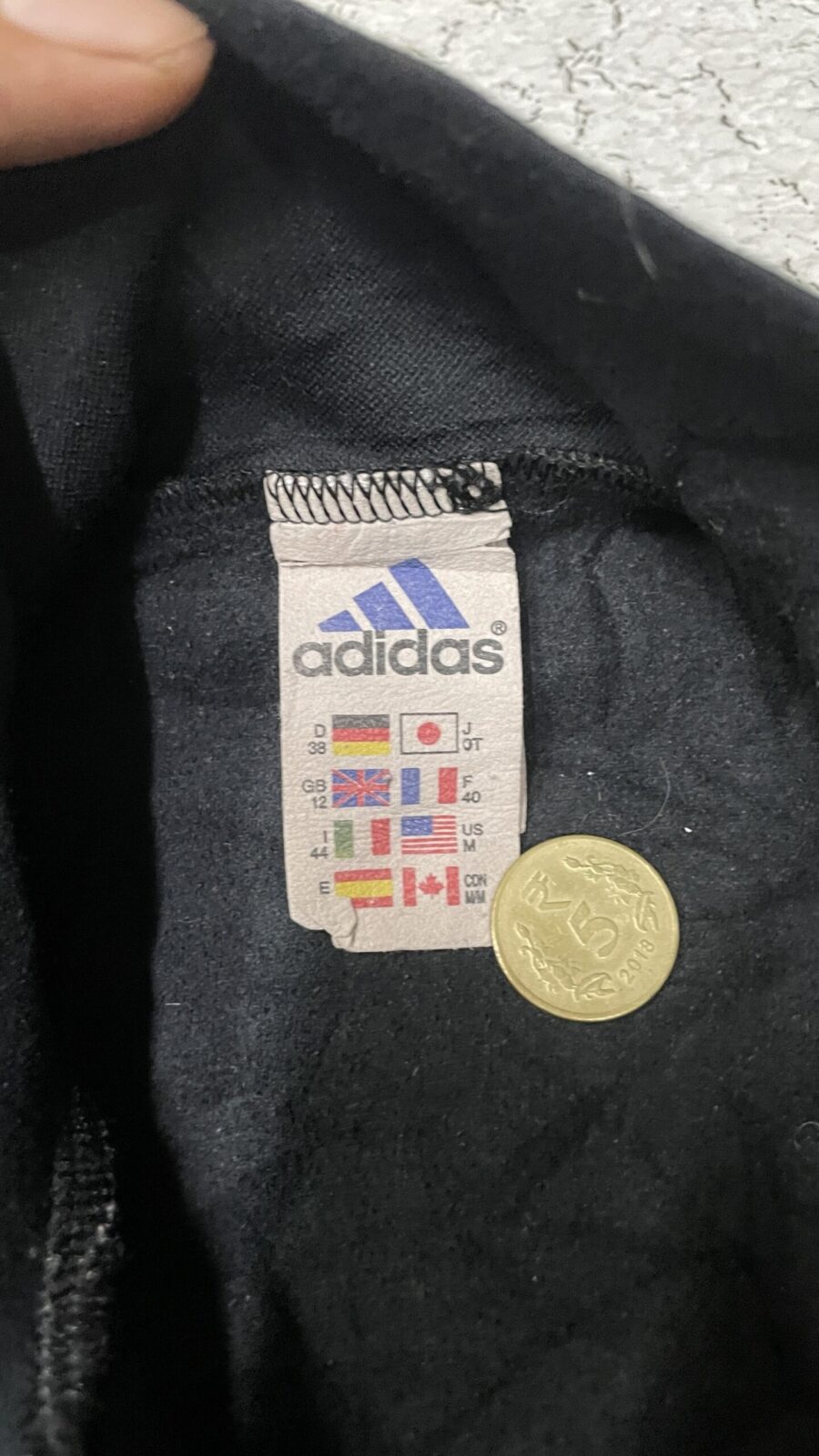 Adidas High Neck zip up full sleeve tshirt black size S
