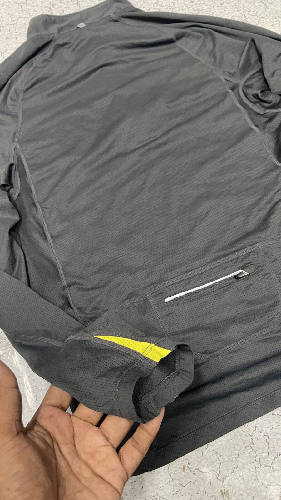 Nike Dri fit half zip up Tshirt dark grey size M
