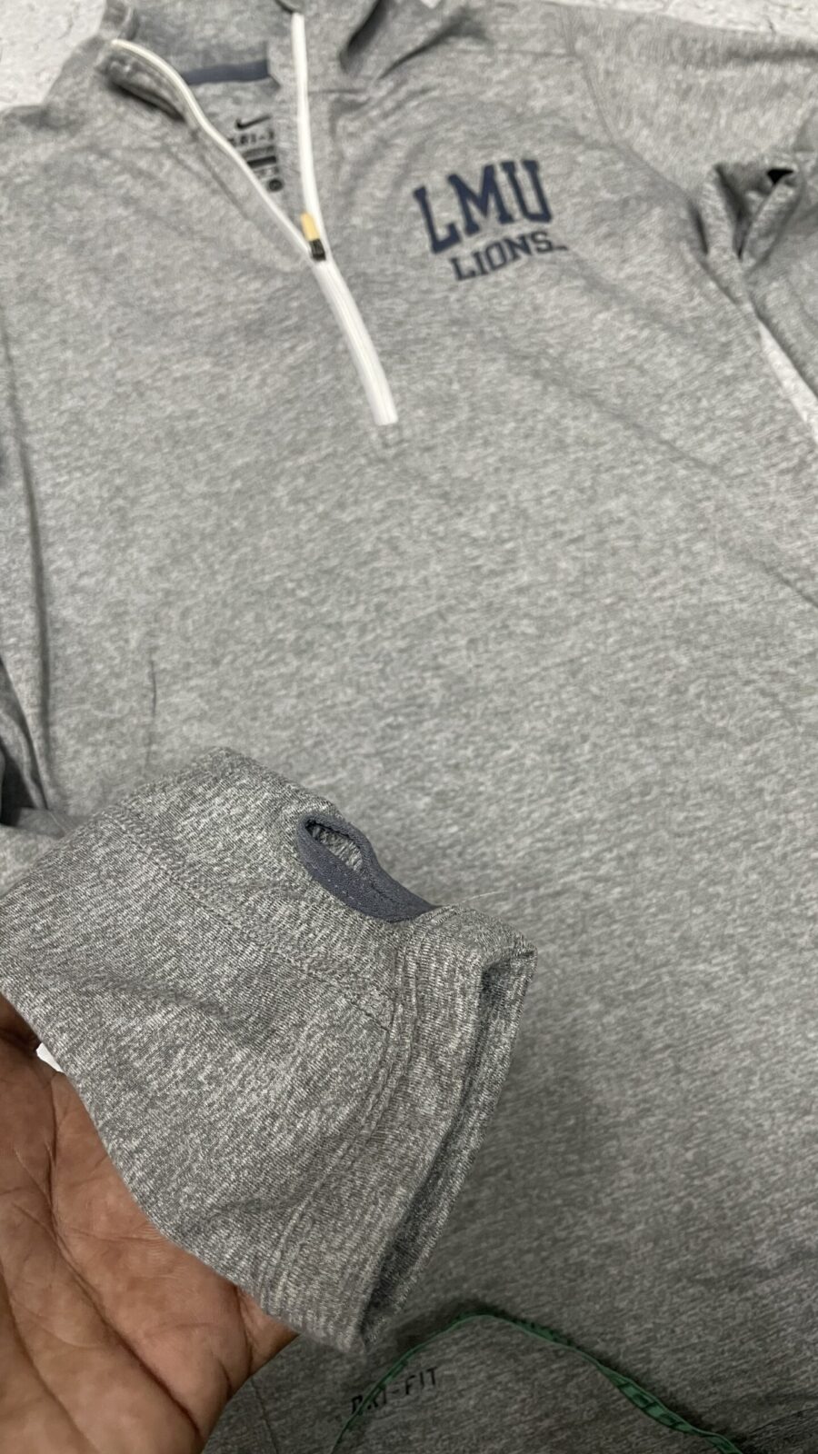 Nike Dri fit half zip up tshirt grey size S