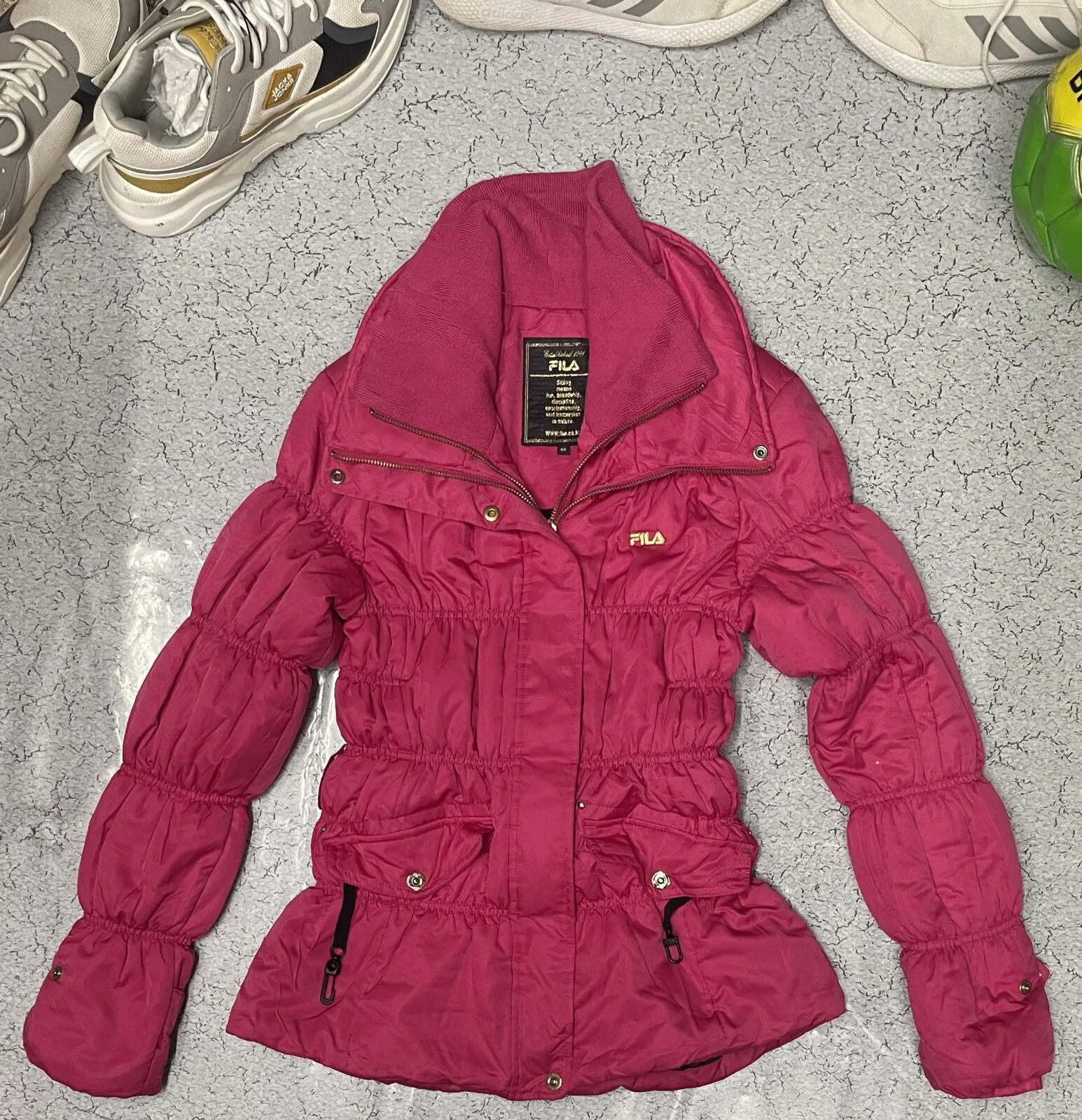 Fila Women’s Hot Pink Puffer Winter Jacket Stylish &Amp; Lightweight