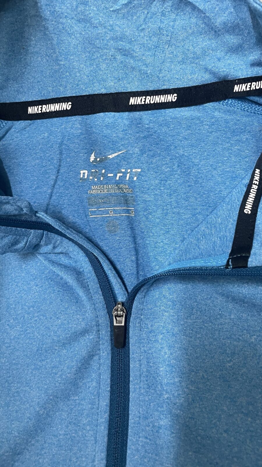 Nike Running Dri fit half zip up full sleeve tshirt size L