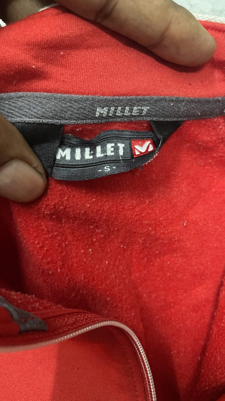 Millet winter half zip up tshirt size S Red