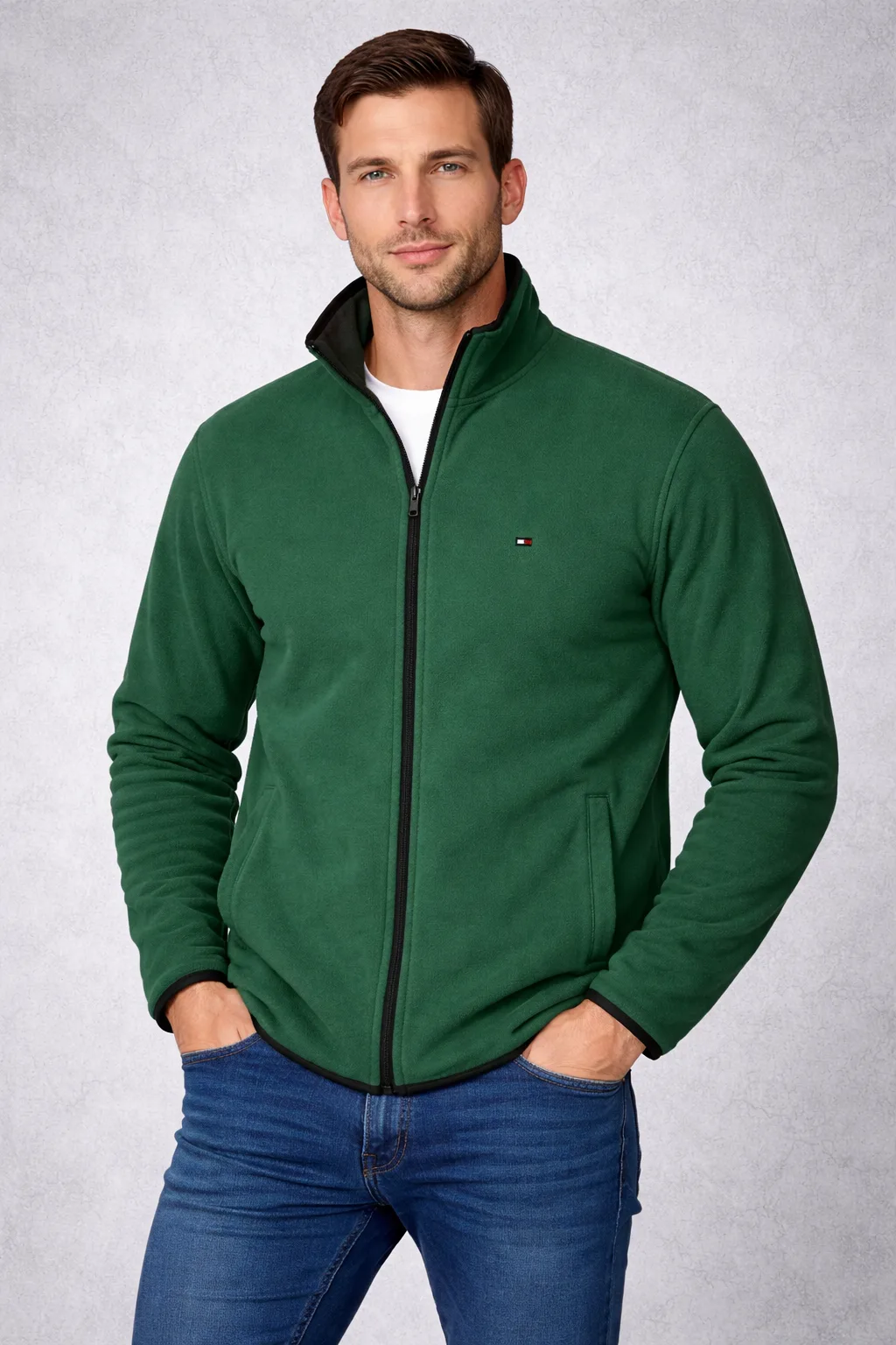 Tommy Hillfiger Golf Reverse Jacket High Neck Size L Black Green