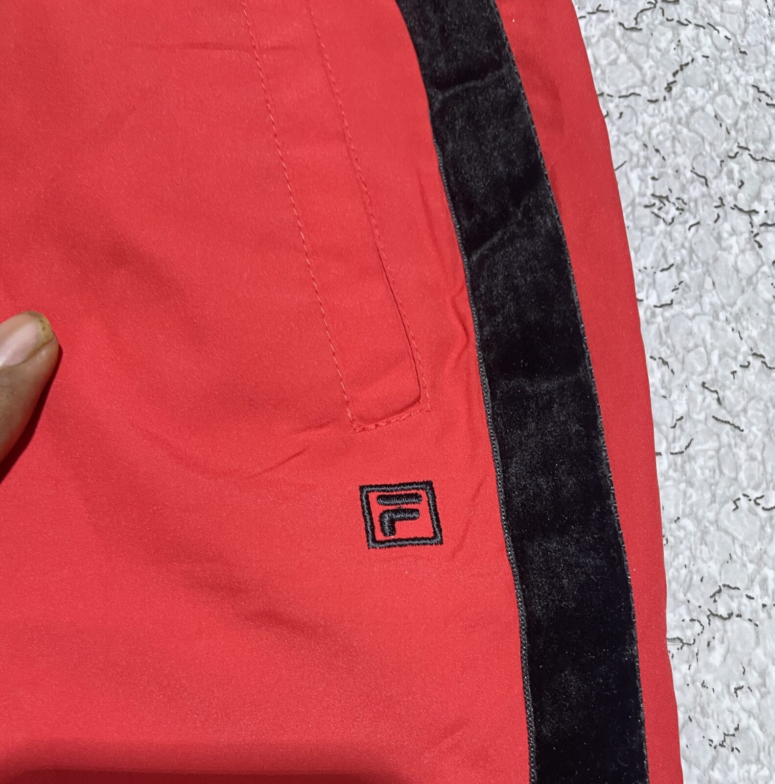 Fila Windbreaker Track Pants Red/Black S