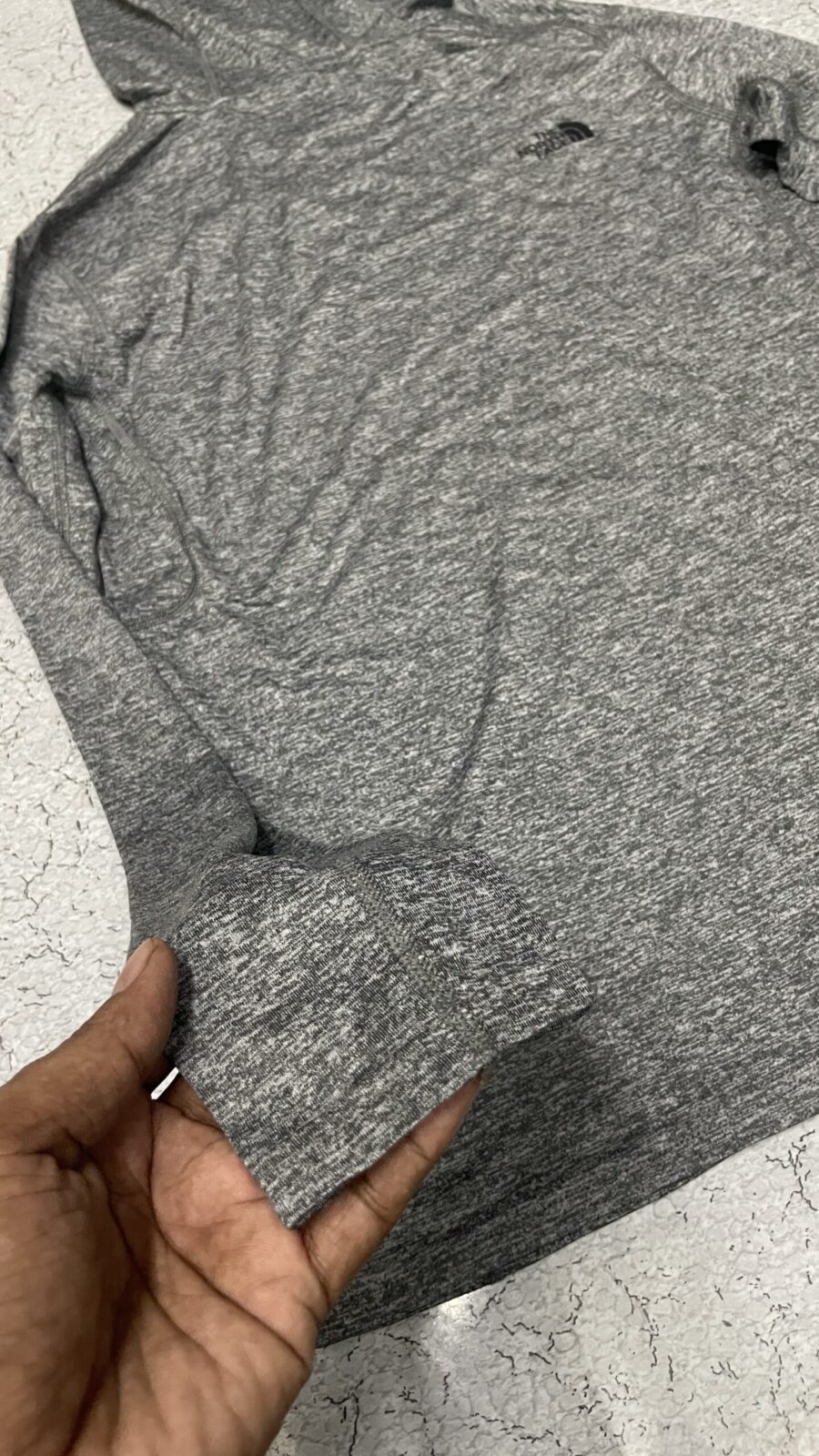 The North Face Flash Dry Hoodie full sleeve tshirt grey size M
