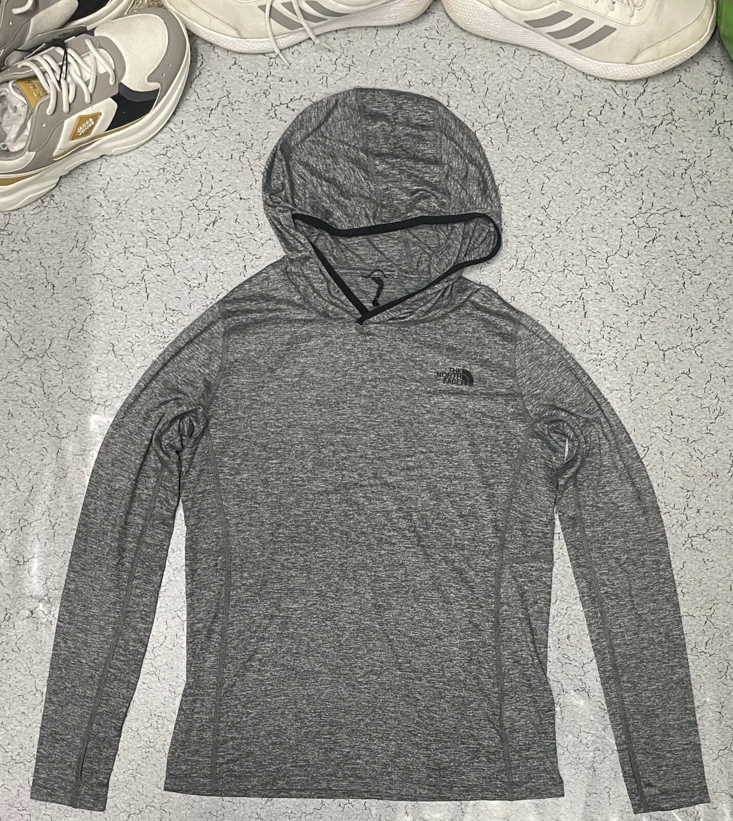The North Face Flash Dry Hoodie full sleeve tshirt grey size M