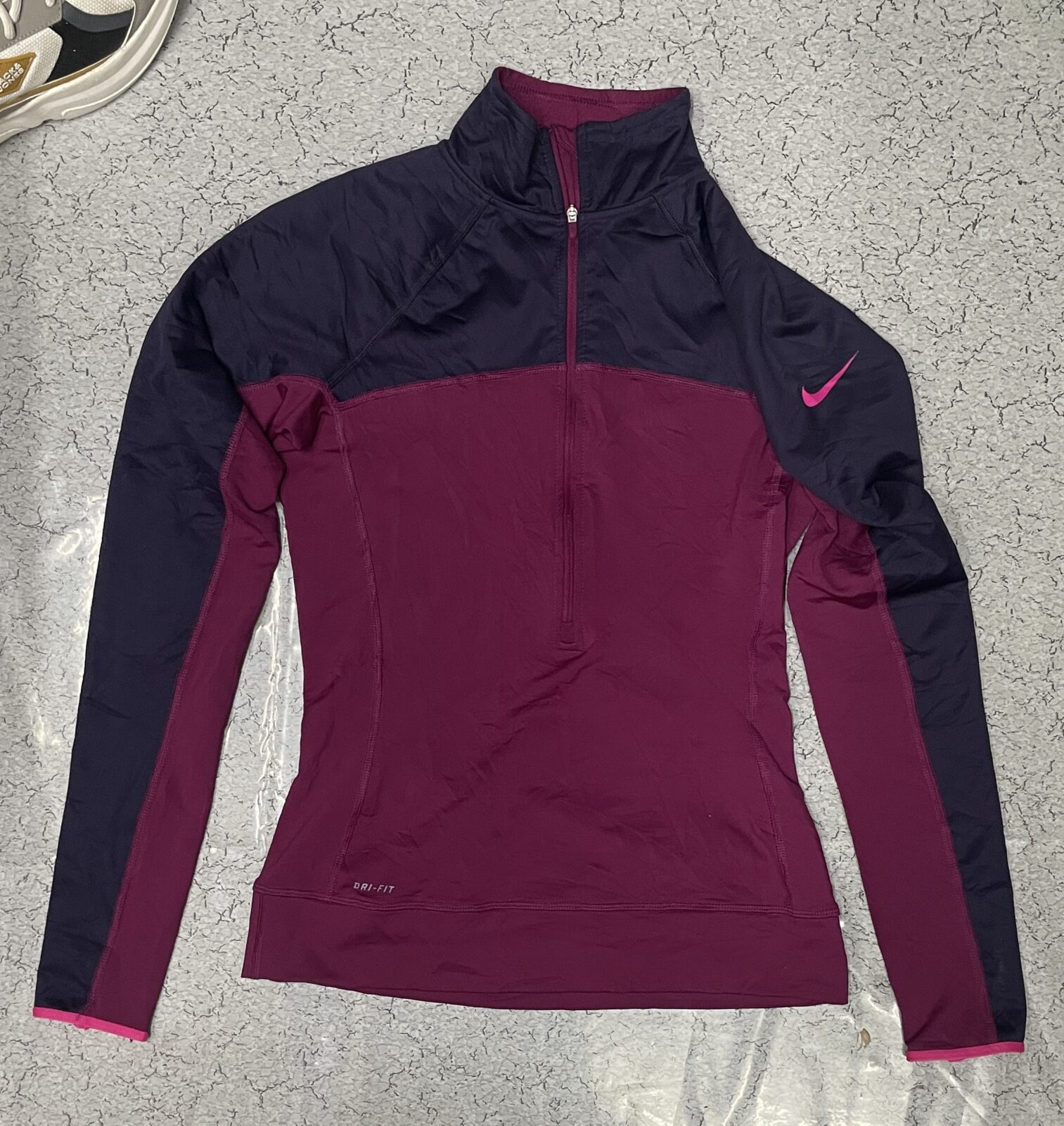 Nike Pro Dri Fit full sleeve tshirt dark red size s