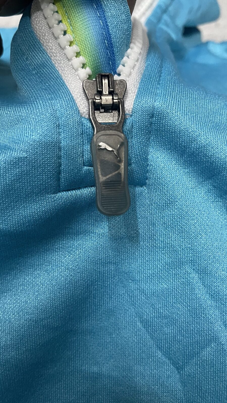 Puma half zip up tshirt sky blue size S