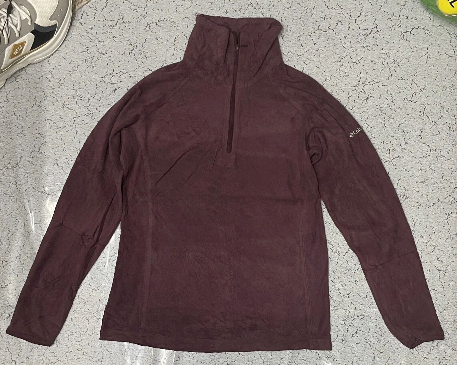 Columbia fleece women’s sweatshirt high neck dark brown size S