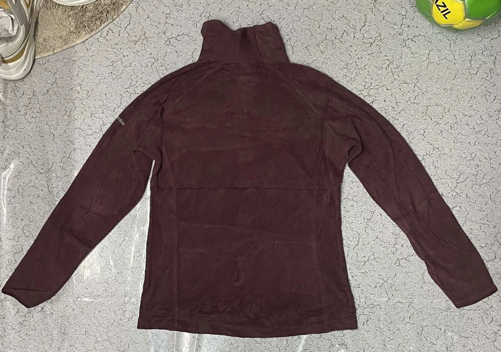 Columbia fleece women’s sweatshirt high neck dark brown size S