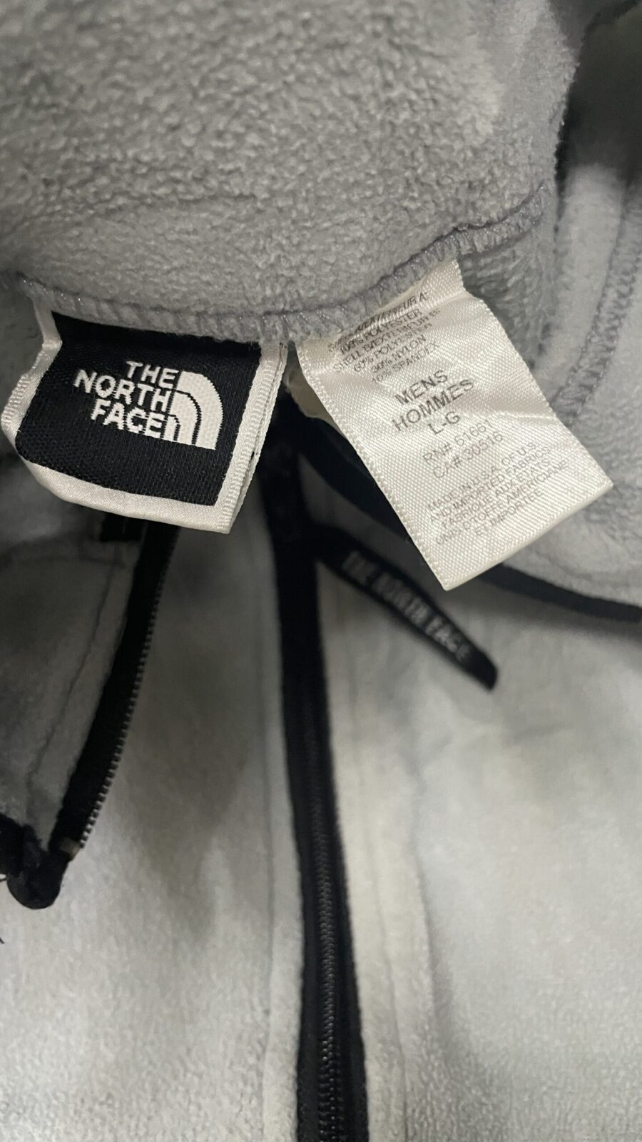 The North Face Men’s Fleece sleeveless Jacket grey black size L