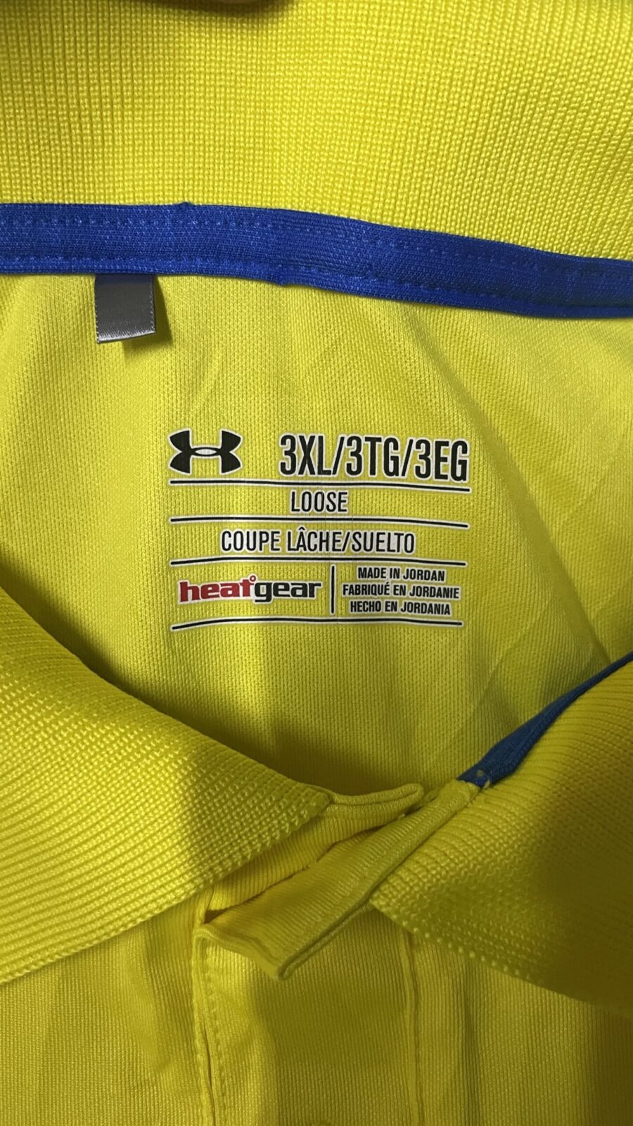 Under Armour Heatgear half sleeve Tshirt yellow 3XL