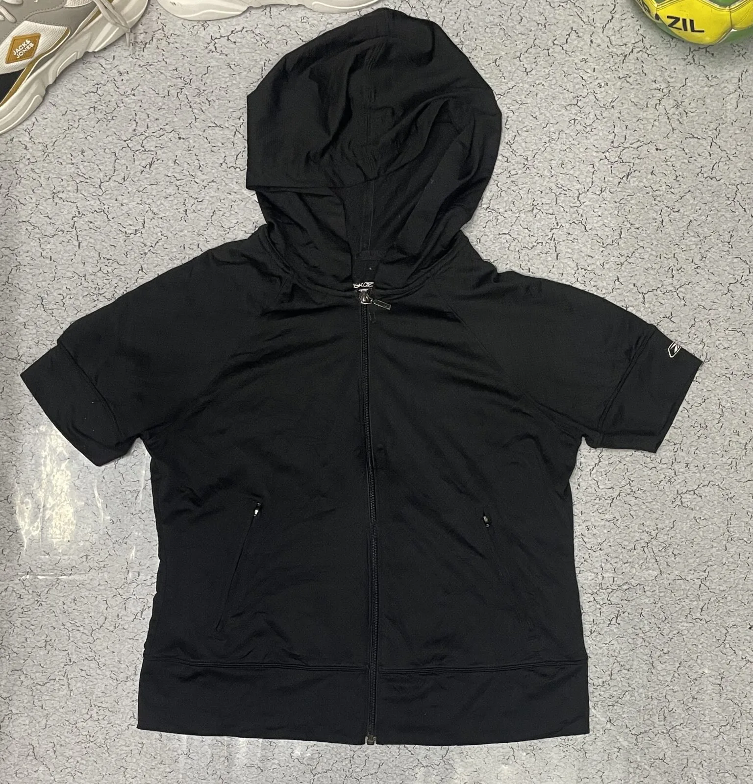 Reebok Play Dry hooded Track Jacket Black Size M