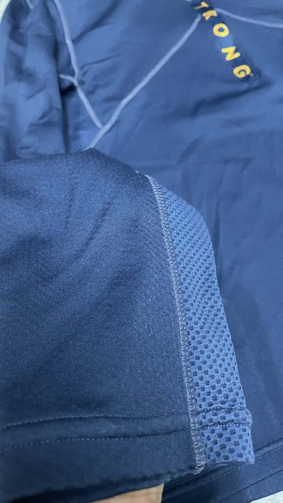 Nike Live Strong Dri fit half zip up collar Tshirt Blue Size L