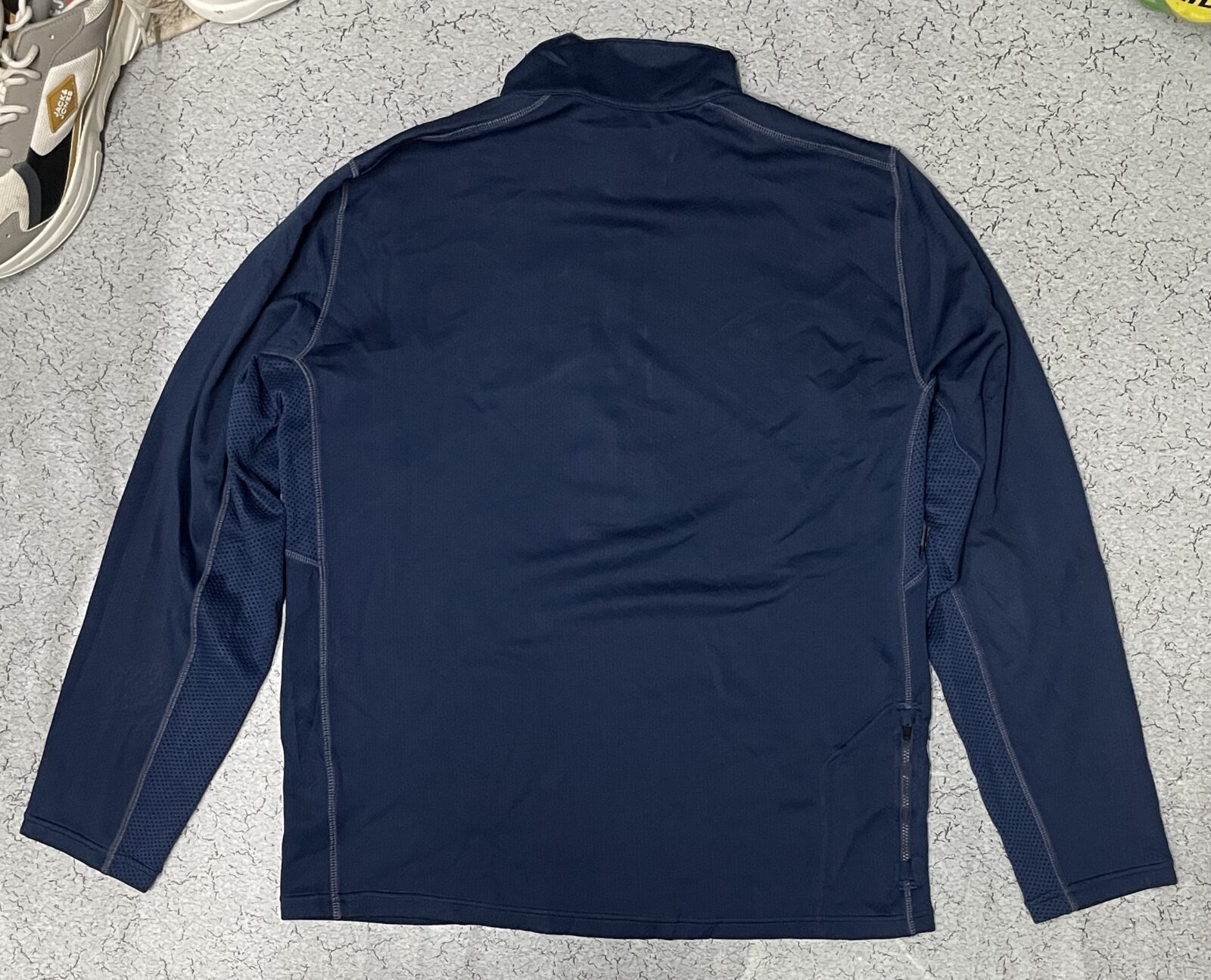 Nike Live Strong Dri fit half zip up collar Tshirt Blue Size L