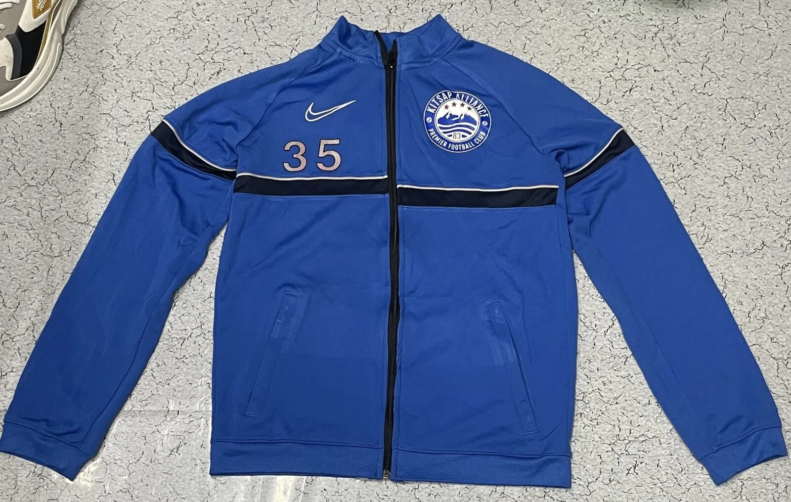 Nike Dri Fit Football Jacket Blue Size S
