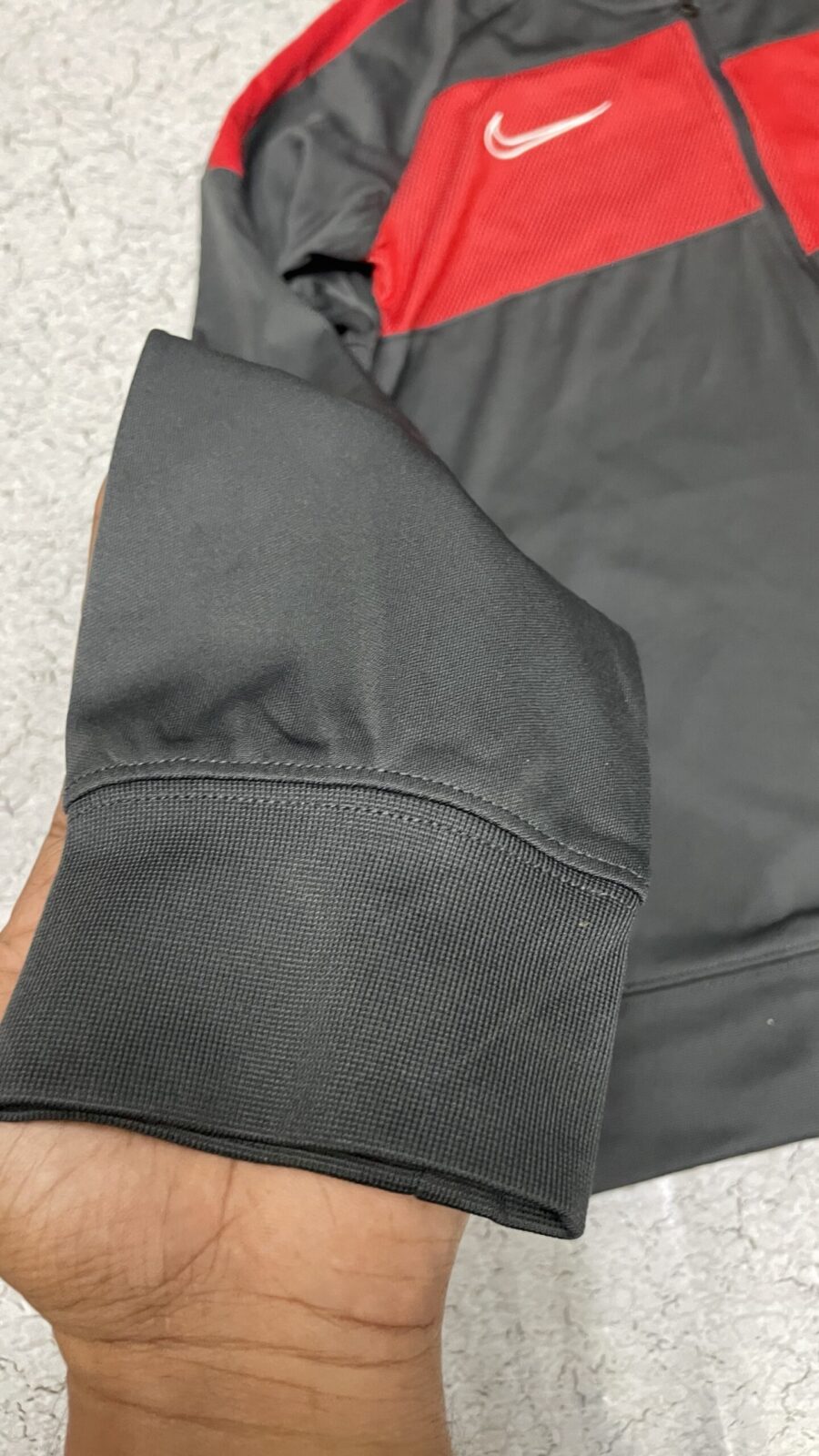 Nike Dri-FIT Track Jacket Black Red Slim Fit Zip-Up