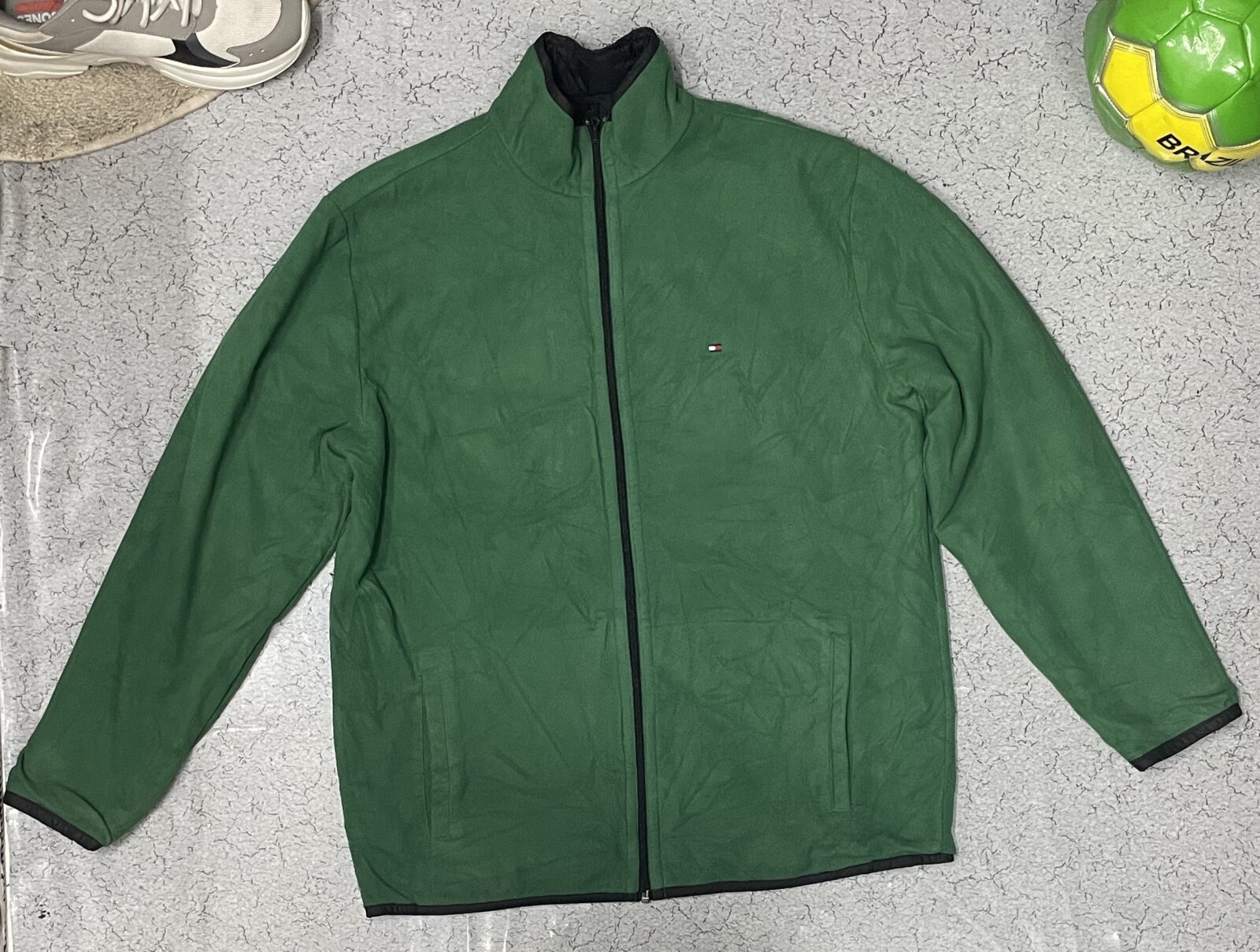 Tommy Hillfiger Golf Reverse Jacket High Neck Size L Black Green