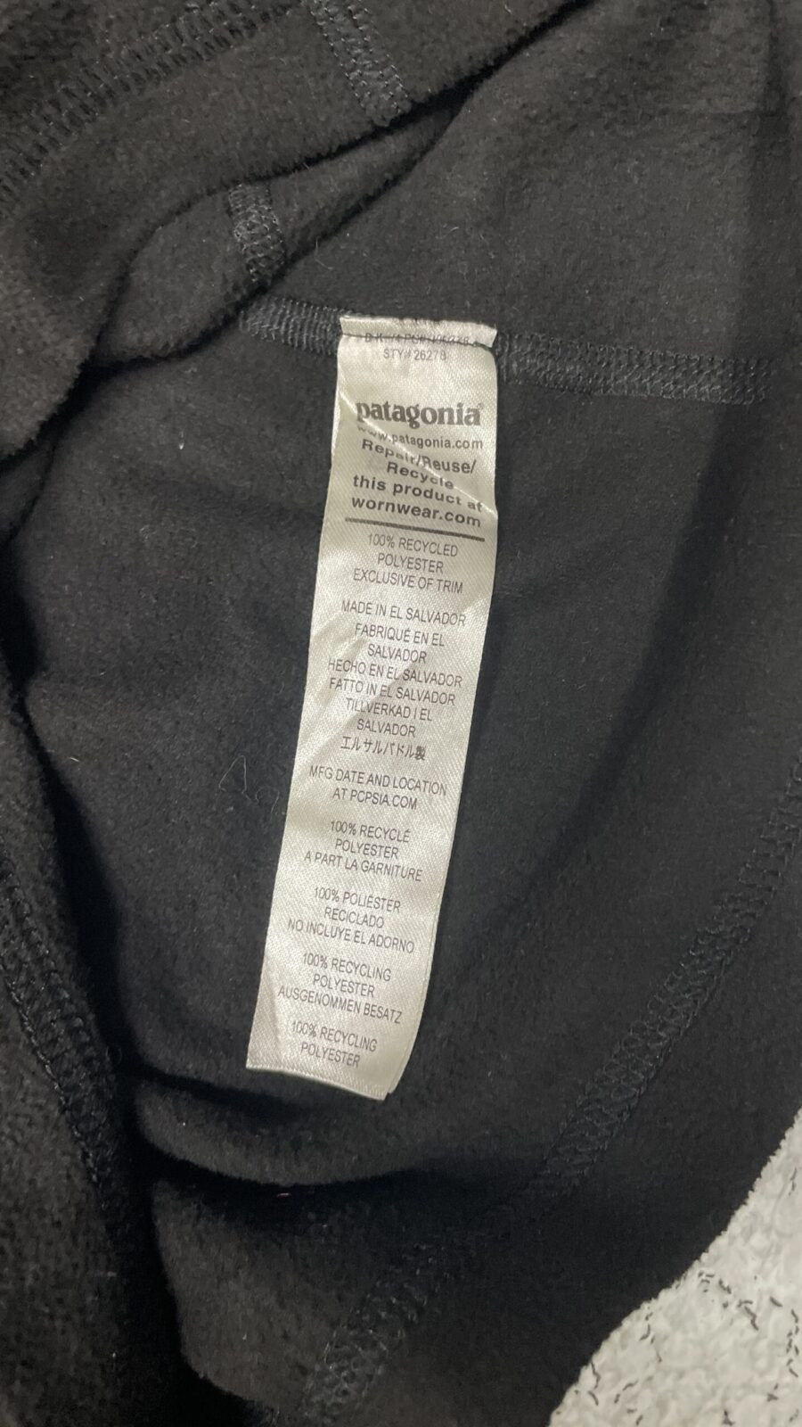 Patagonia Winter Sweatshirt Half ZIP Up Black Size S