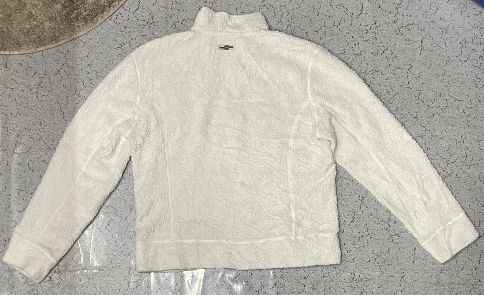Yamaha Sherpa Fleece Jacket White Full Zip Women’s Winter Teddy Jacket Size S