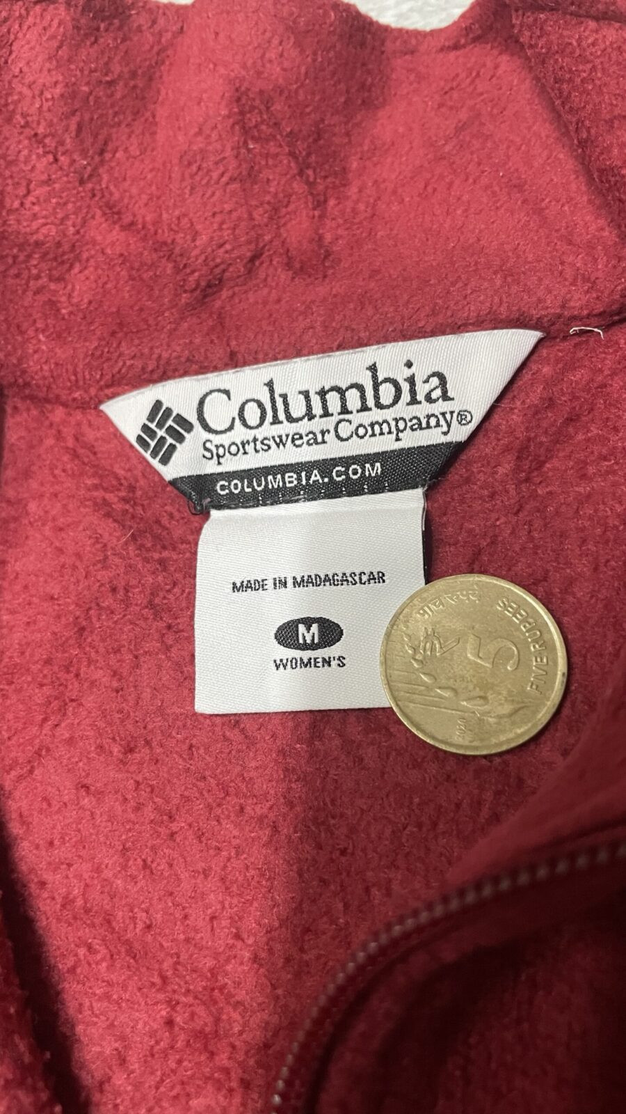Columbia Women’s Winter Sweatshirt sleeveless Red Size S