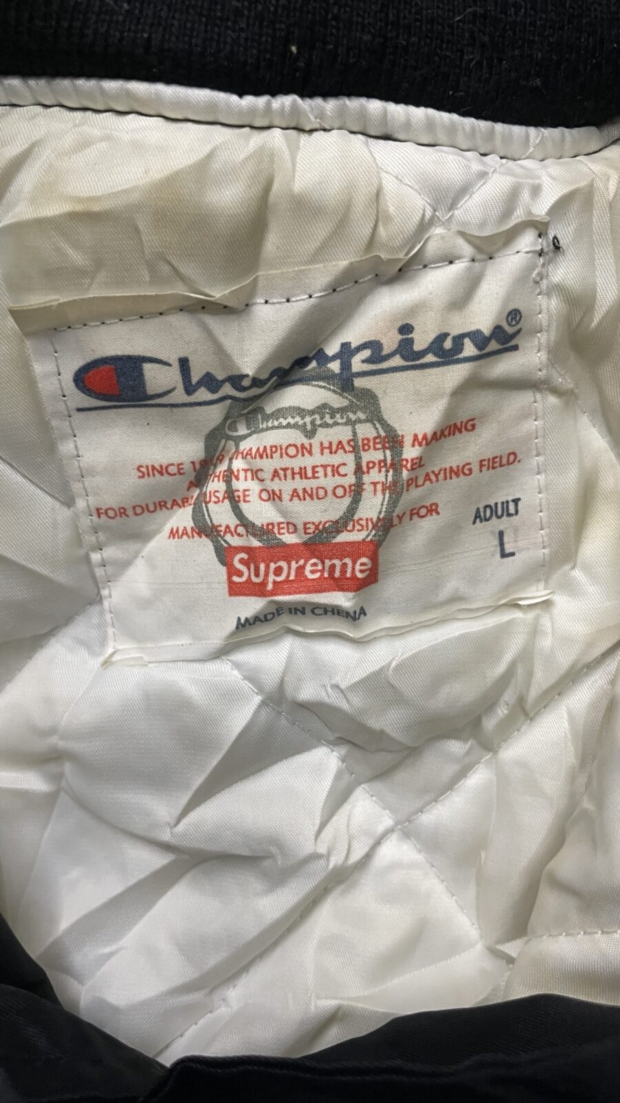 Champion Supreme Oversized Winter Jacket Black Size XL