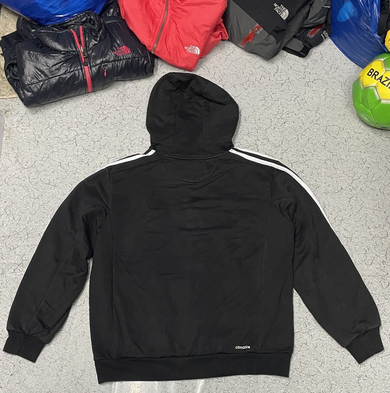 Adidas Climelite Hooded Full Sleeve Tshirt black Size XL